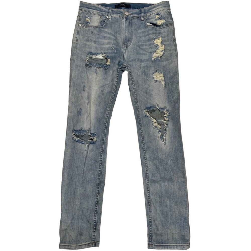 Stampd Destroyed Light Wash Stretch Denim Jeans men's size 32x29